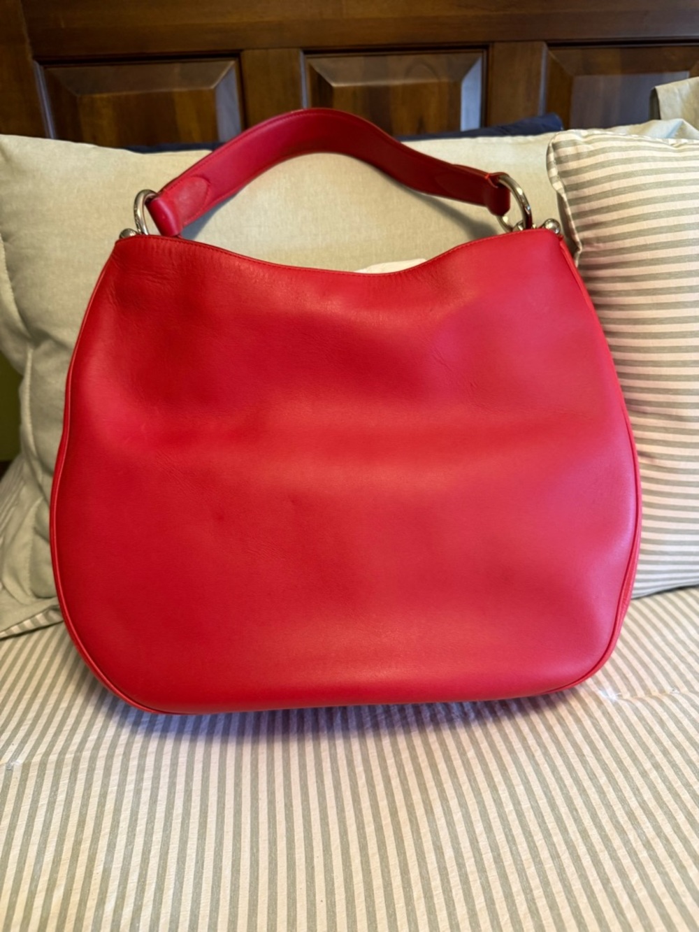 Coach Bright Red Leather Shoulder Hobo - Picture 2 of 7